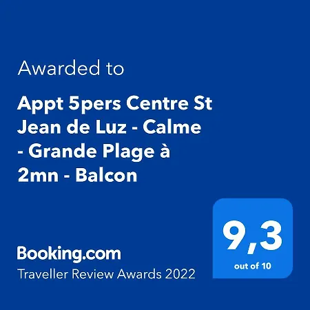 Appt 5pers Centre St Jean De Luz - Calme - Grande A 2mn - Balcon